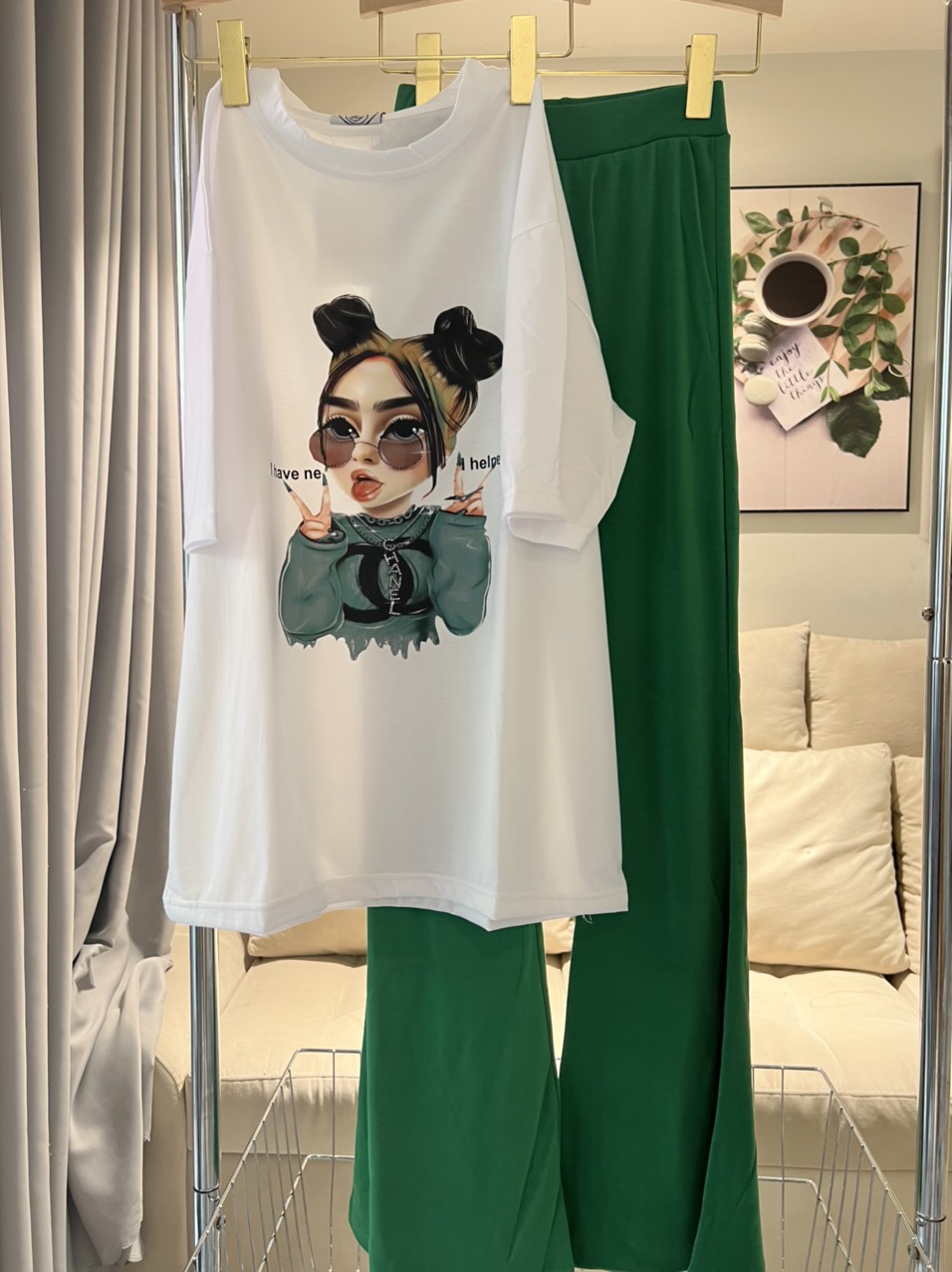 SÉT BỘ ỐNG RỘNG MẶC ĐI CHƠI,ÁO IN 3D
