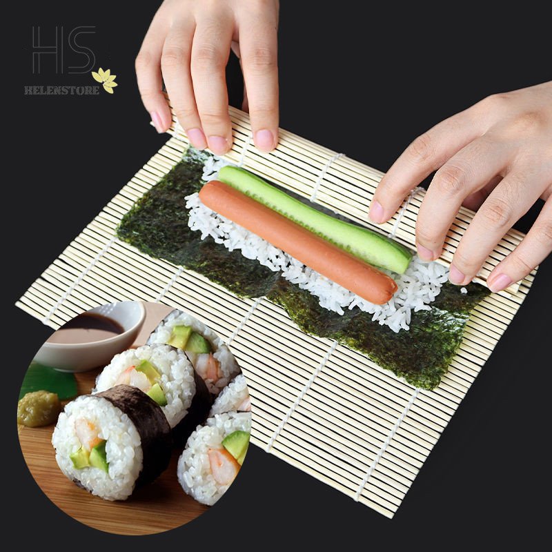 Mành tre cuộn cơm kimbap, cuốn sushi chống dính tiện lợi
