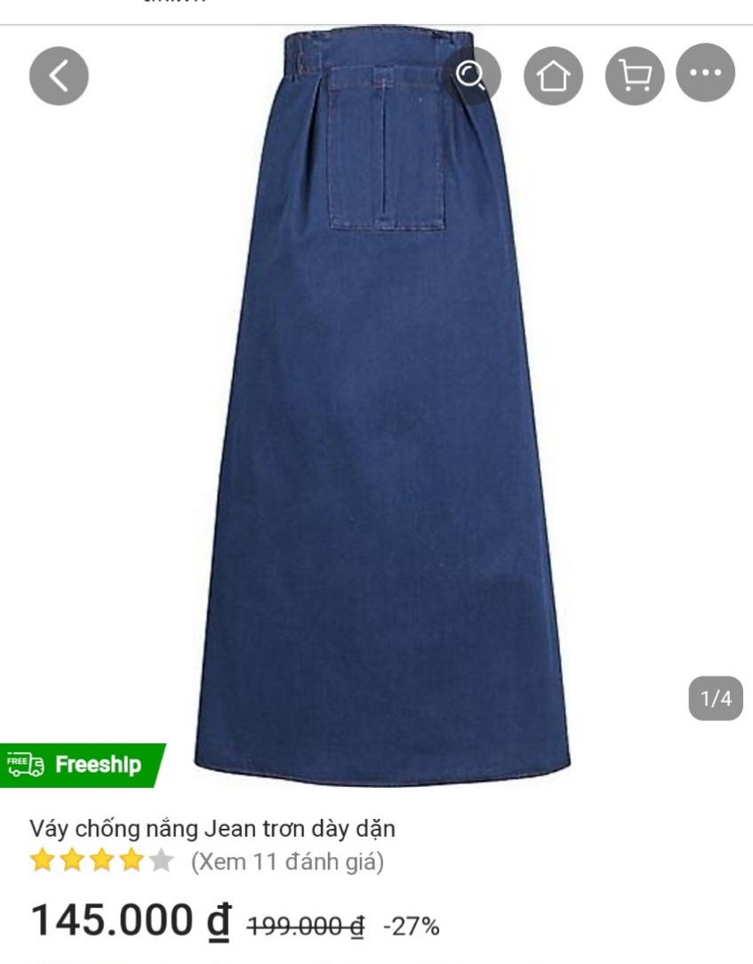 [Nhập RS0722 giảm 30k cho đơn 99k]Váy jean chống nắng