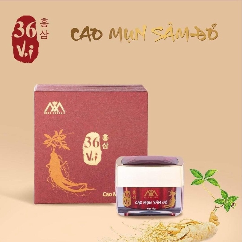 Cao sâm mụn đỏ 36 vị hộp full 15g