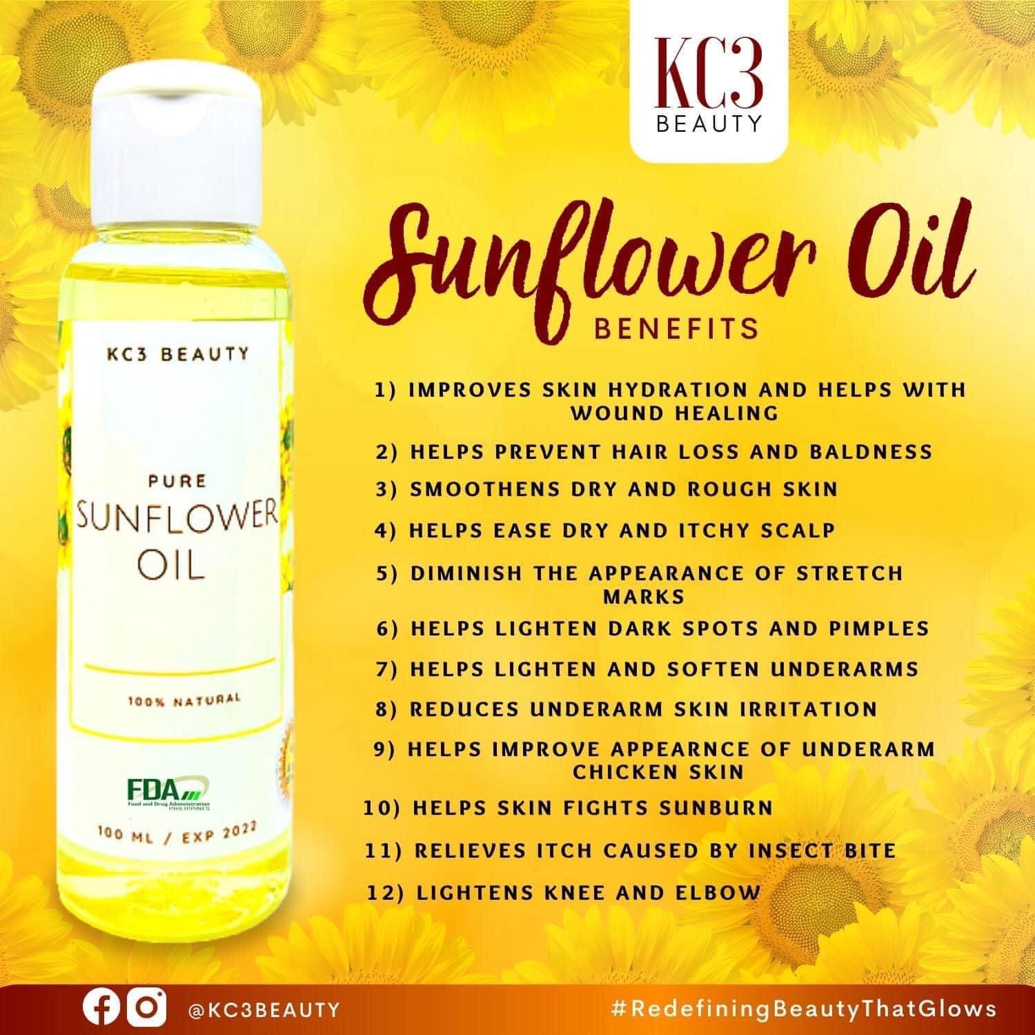 SUNFLOWER OIL MULTIPURPOSE OIL FACE BODY DRY SKIN DARK UNDERARM 100