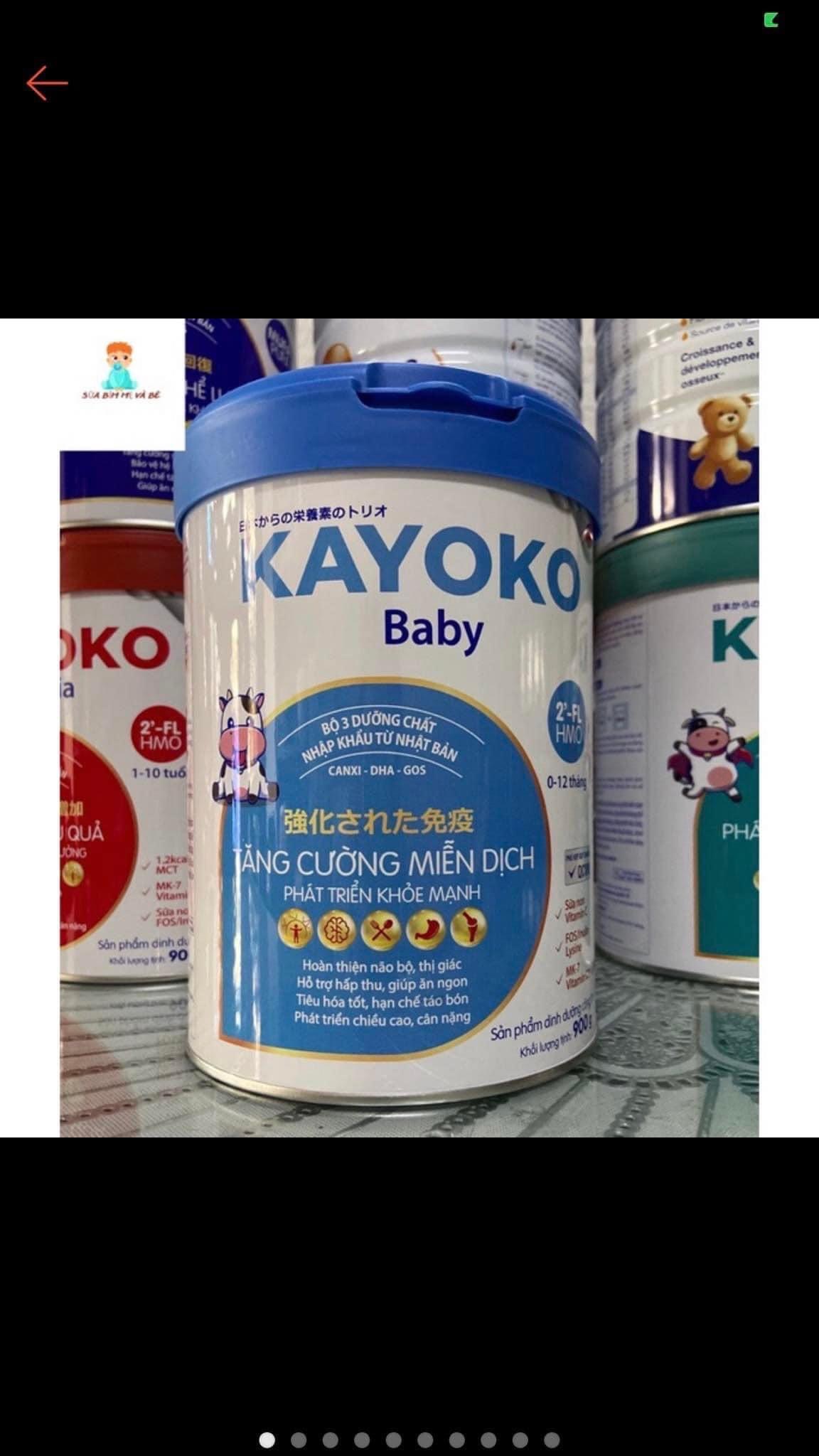 Sữa kayoko cho bé 0-12 tháng 
Đate 2025