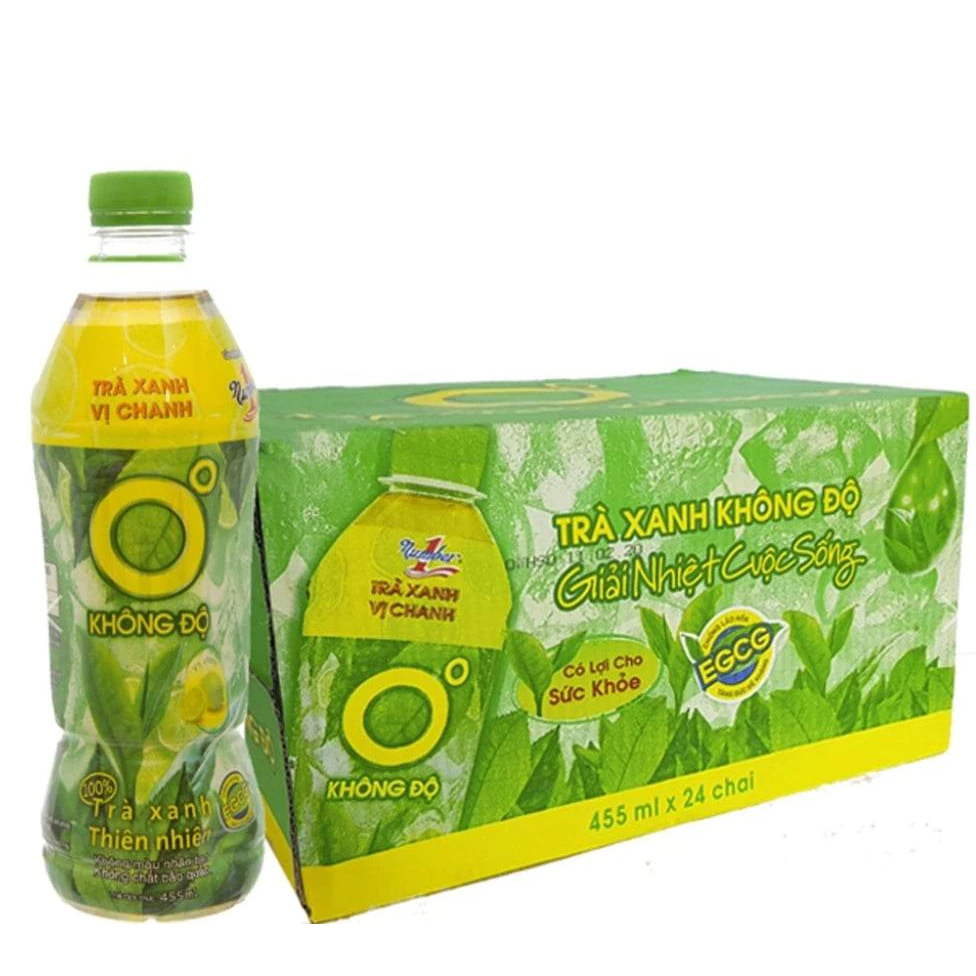 Lốc 6 chai trà xanh 0 độ 455ml