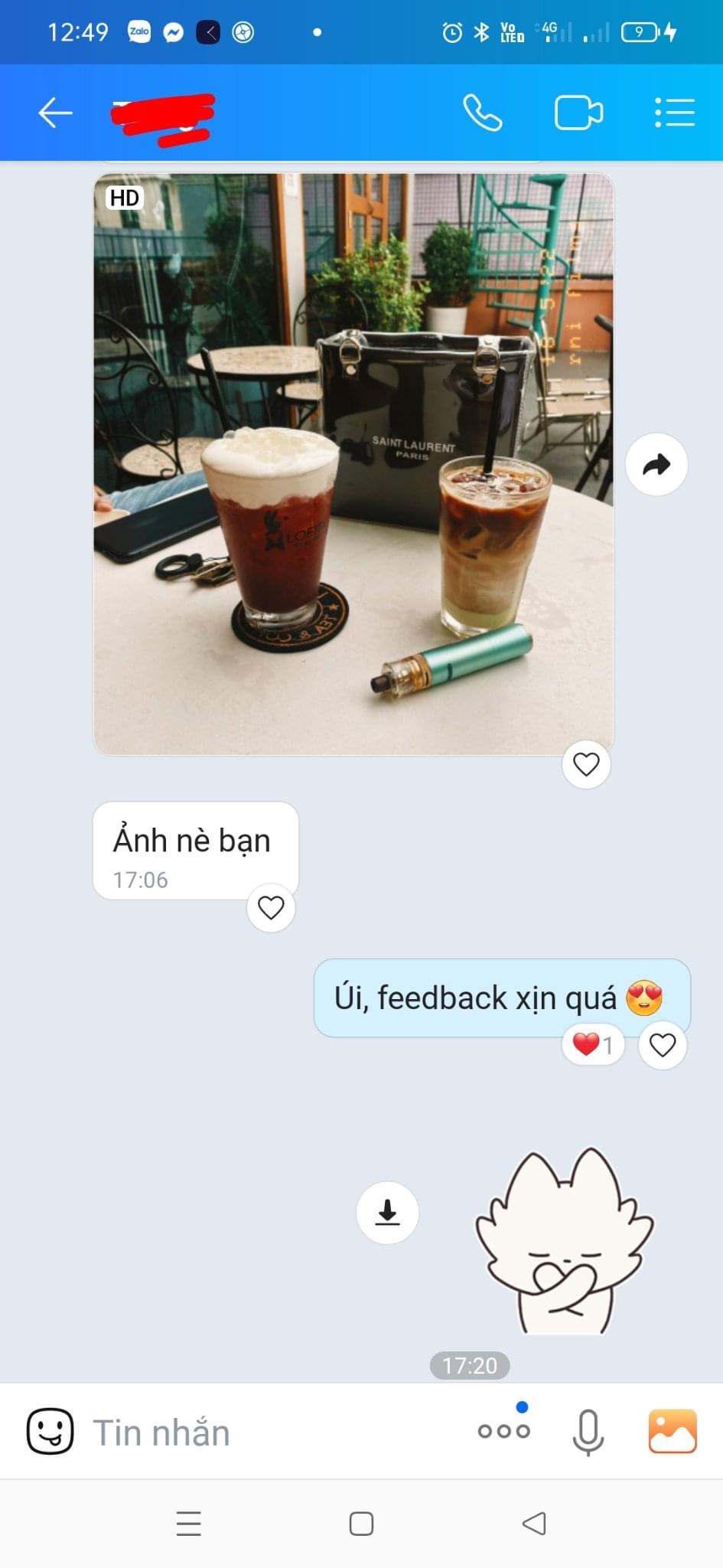 Túi giấy hãng custom hoạ tiết xanh size32/42