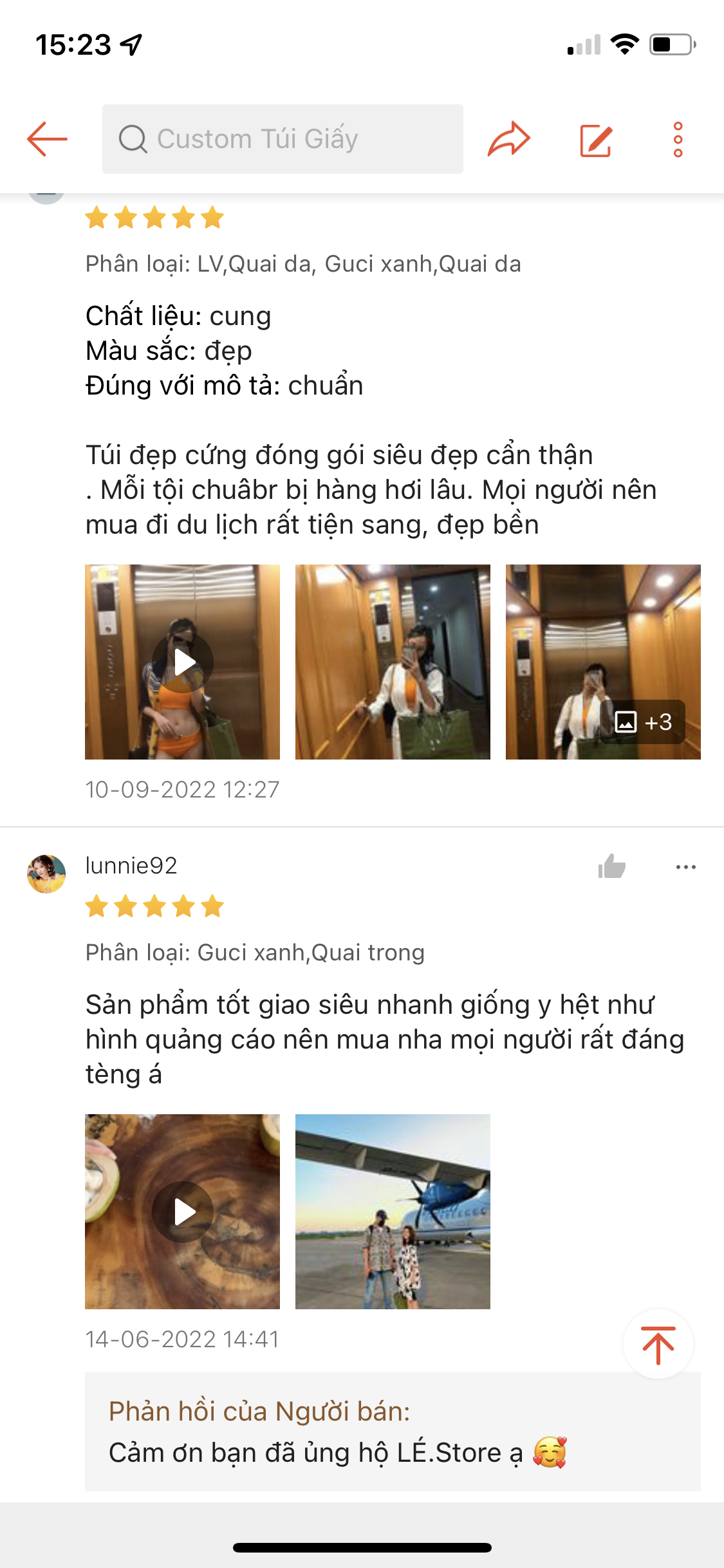 Túi giấy hãng custom hoạ tiết xanh size32/42