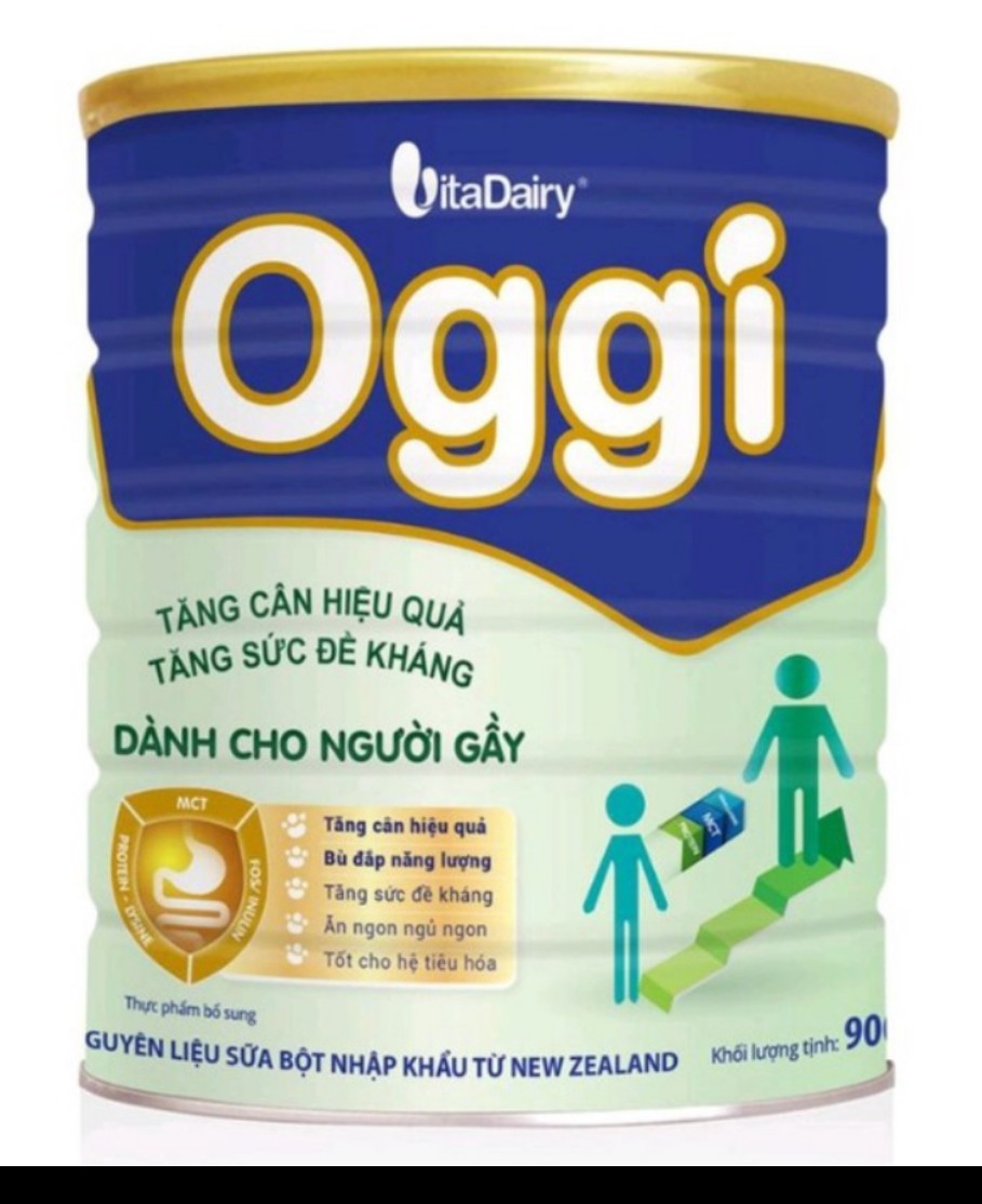 Có mã QR tích xu Sữa bột OGGI dành cho người gầy 900g - Date 2024