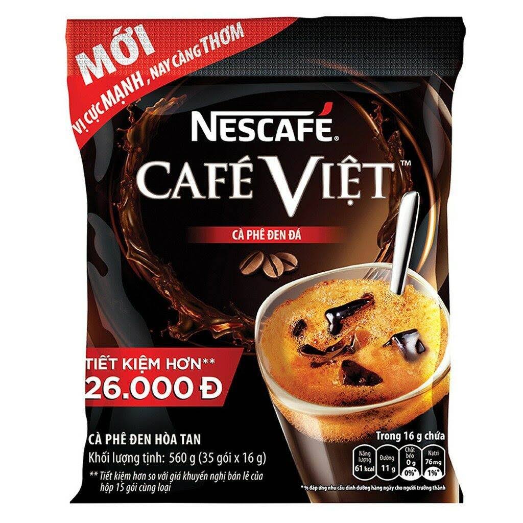 NESCAFE HÒA TAN CAFE VIỆT ĐEN ĐÁ ( Túi 35 gói x 16g)