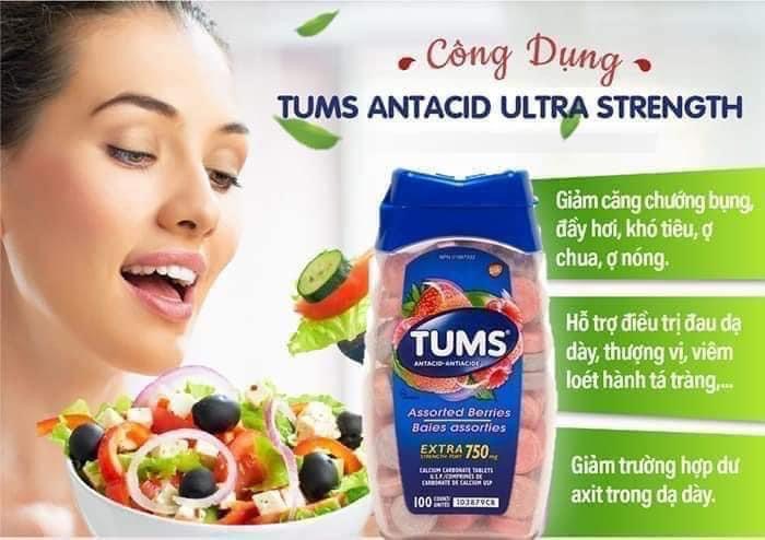 Kẹo ngậm bao tử Tums 100 viên