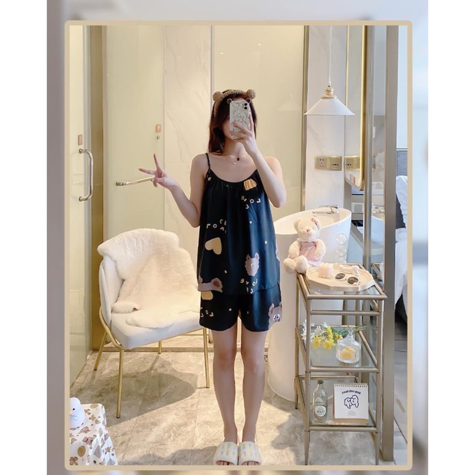 Bộ ngủ 2 dây cotton đẹp
