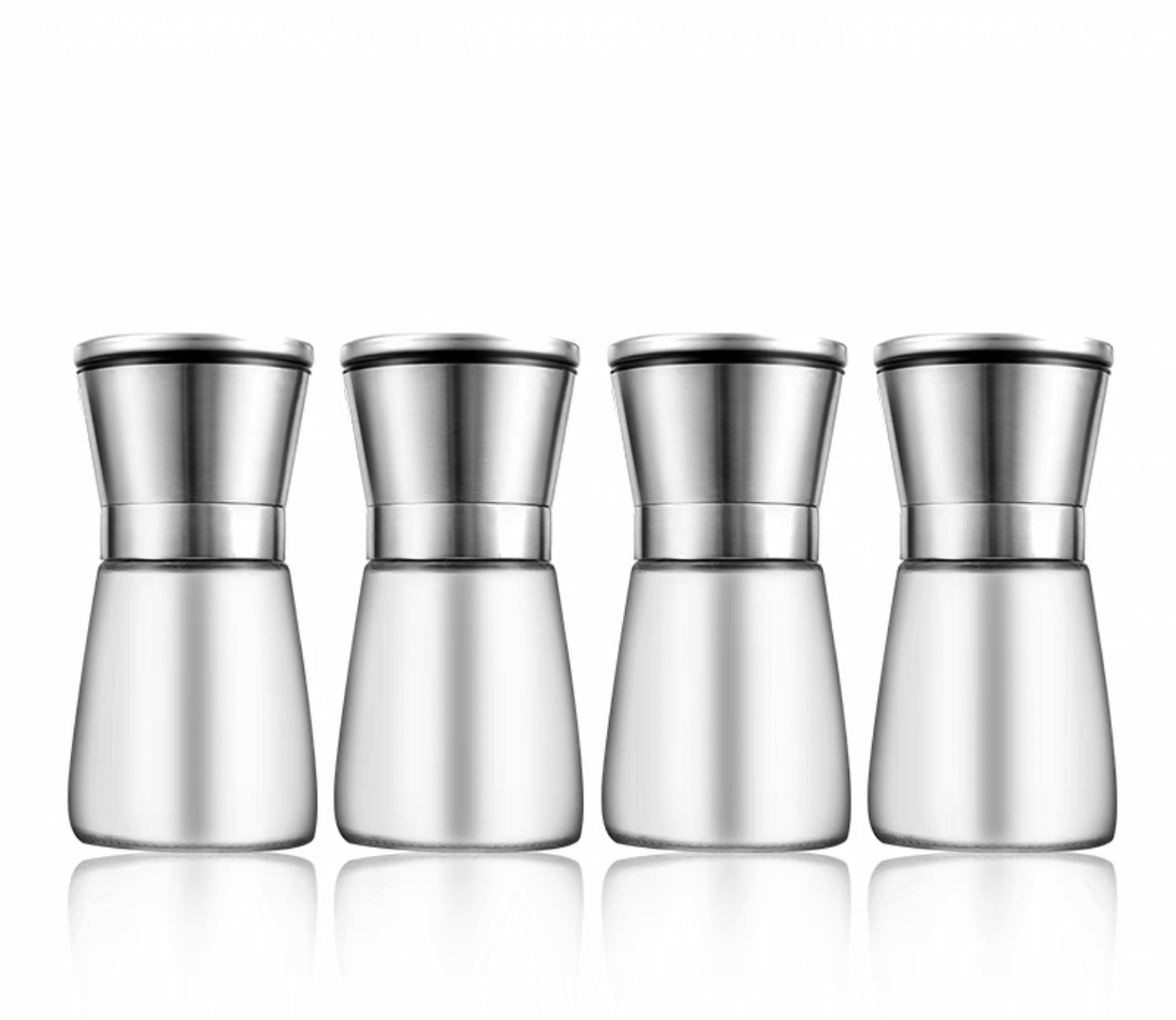 Lọ xay tiêu dáng thấp nắp inox 304
