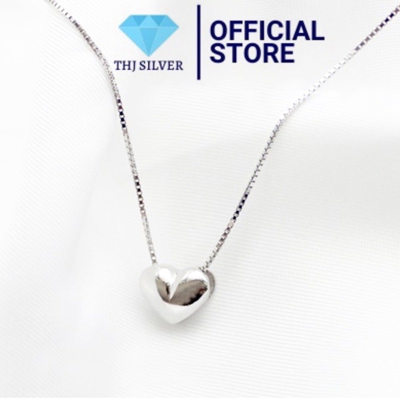 Dây chuyền tim phồng tình yêu bóng đẹp chuẩn bạc ta - THJ SLIVER