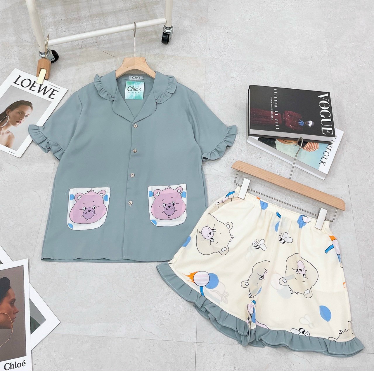 Bộ Pijama đùi vải lụa mango loại 1  siêu mát mịn