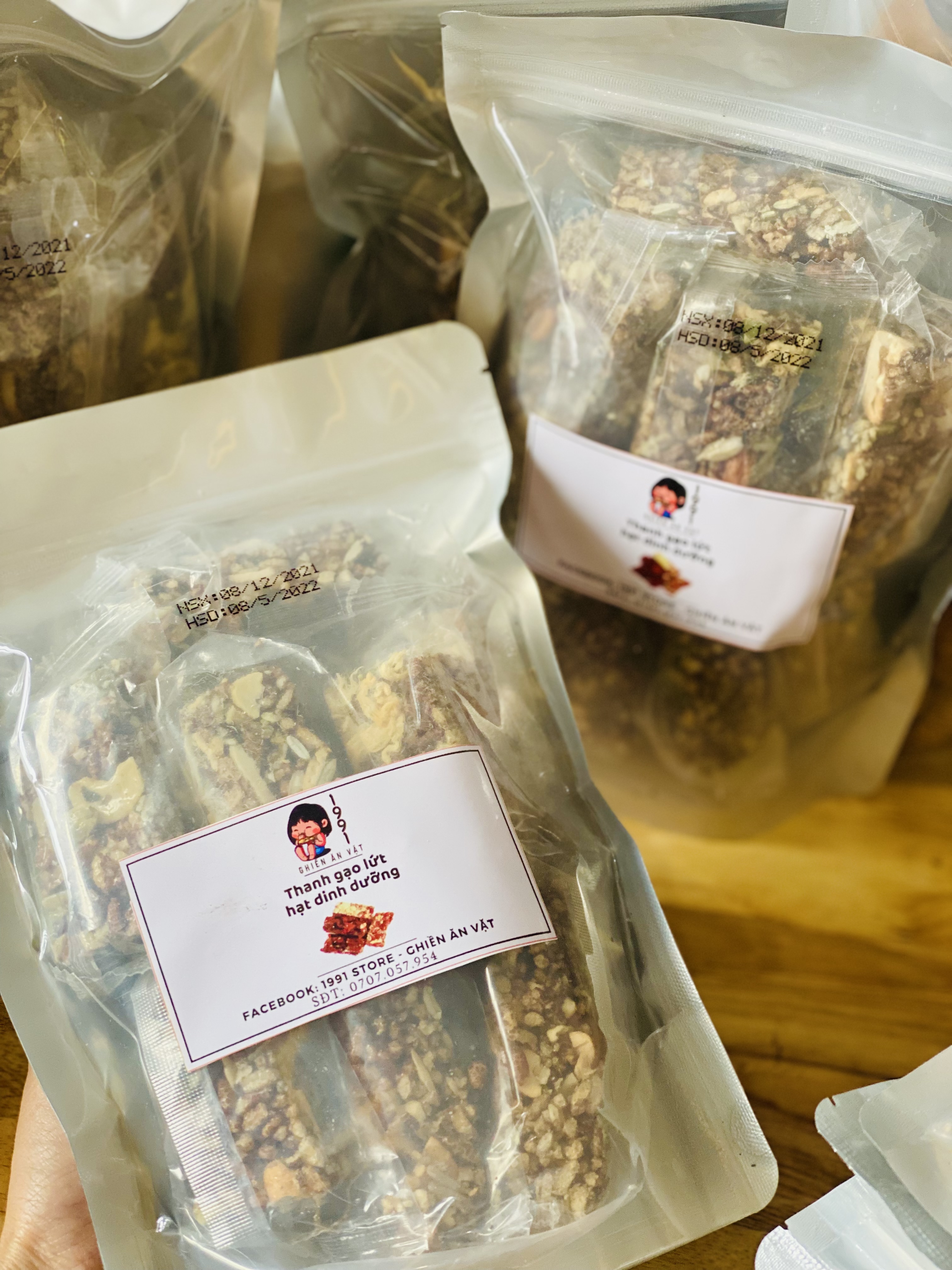 Thanh gạo lứt hạt dinh dưỡng