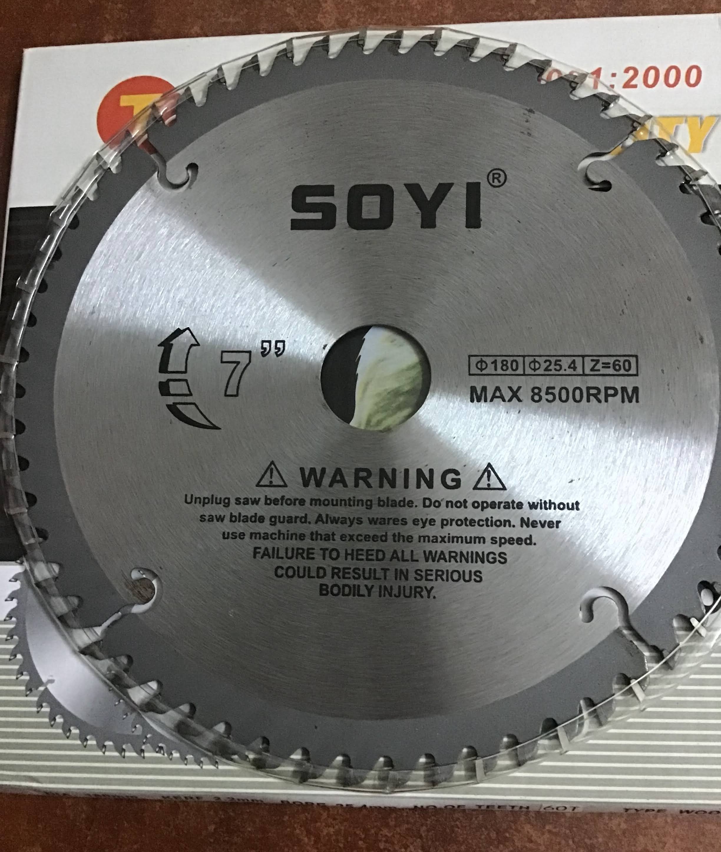 LƯỠI CƯA GỖ , LƯỠI CẮT GỖ  180mm x 60 răng