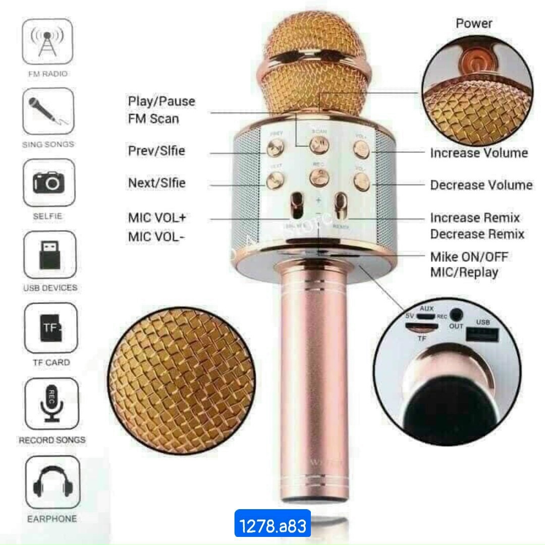Mic hat karaoke bluetooth WS 858