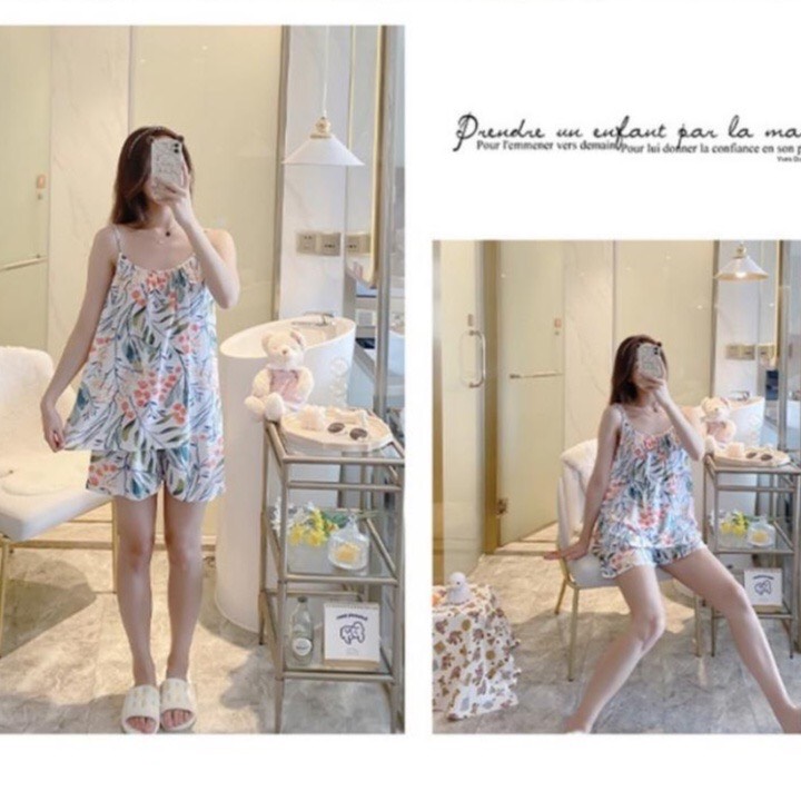 Bộ ngủ 2 dây cotton đẹp