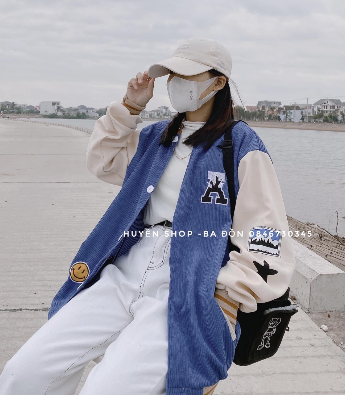 Áo khoác nhung bomber chữ A [hot trend]