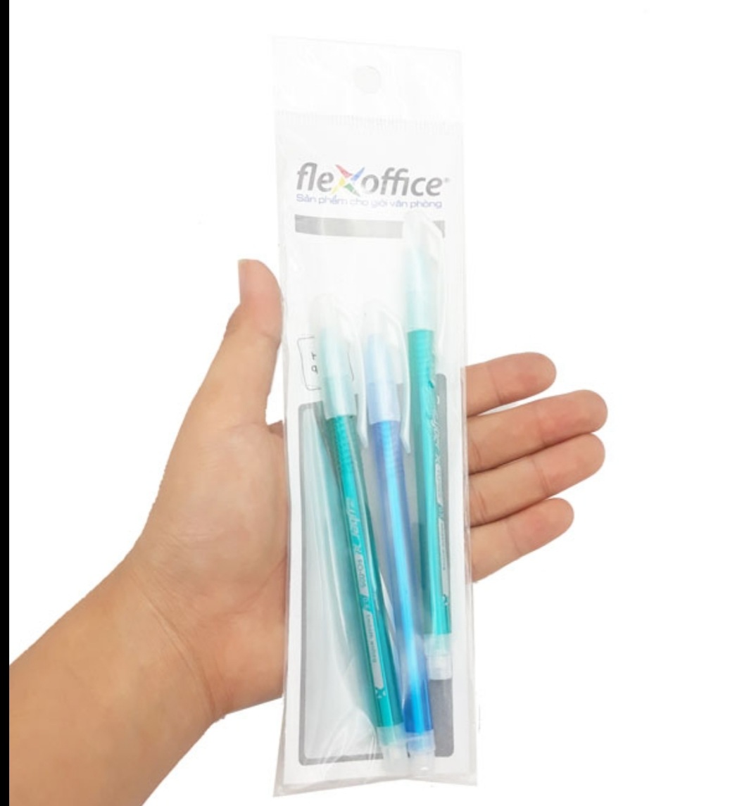 Bút Bi 0.5 mm Cyber Flexoffice FO-025 - Mực Đen.(COMBO 3 CÂY/1 VĨ )