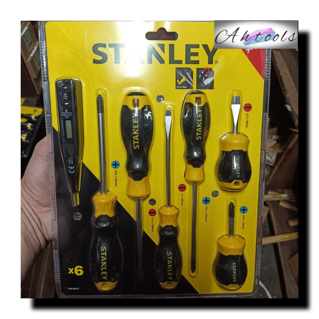 Stanley Cushion Grip Screwdriver Set 66679 6Pcs Set with Free Digital
