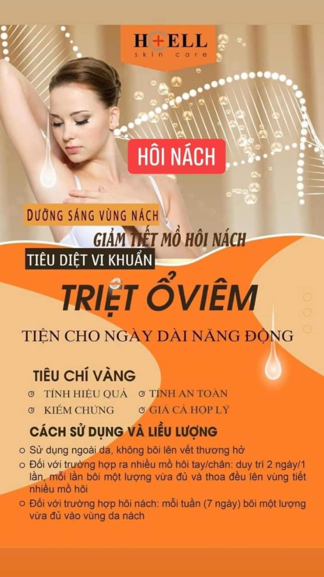 Khử mùi hôi nách, hôi chân HCELL