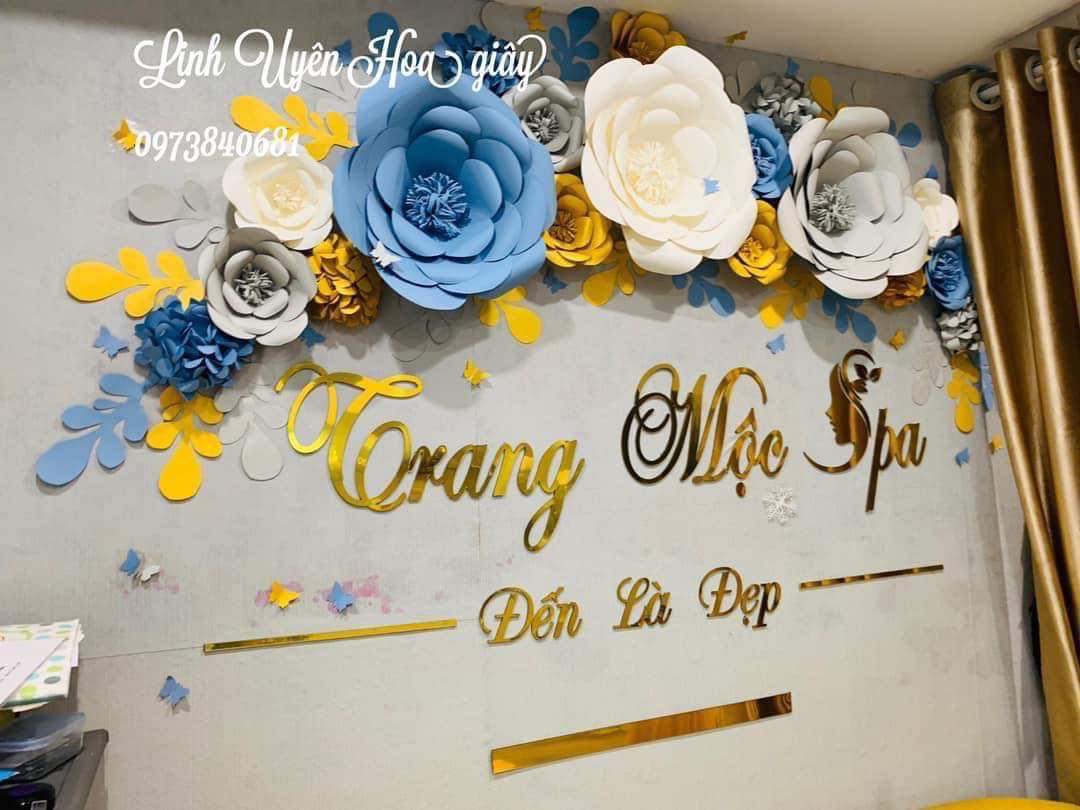 SEt hoa giấy to nhỏ đủ size nhiều lá ( ko báo gồm chữ , chữ giá riêng )