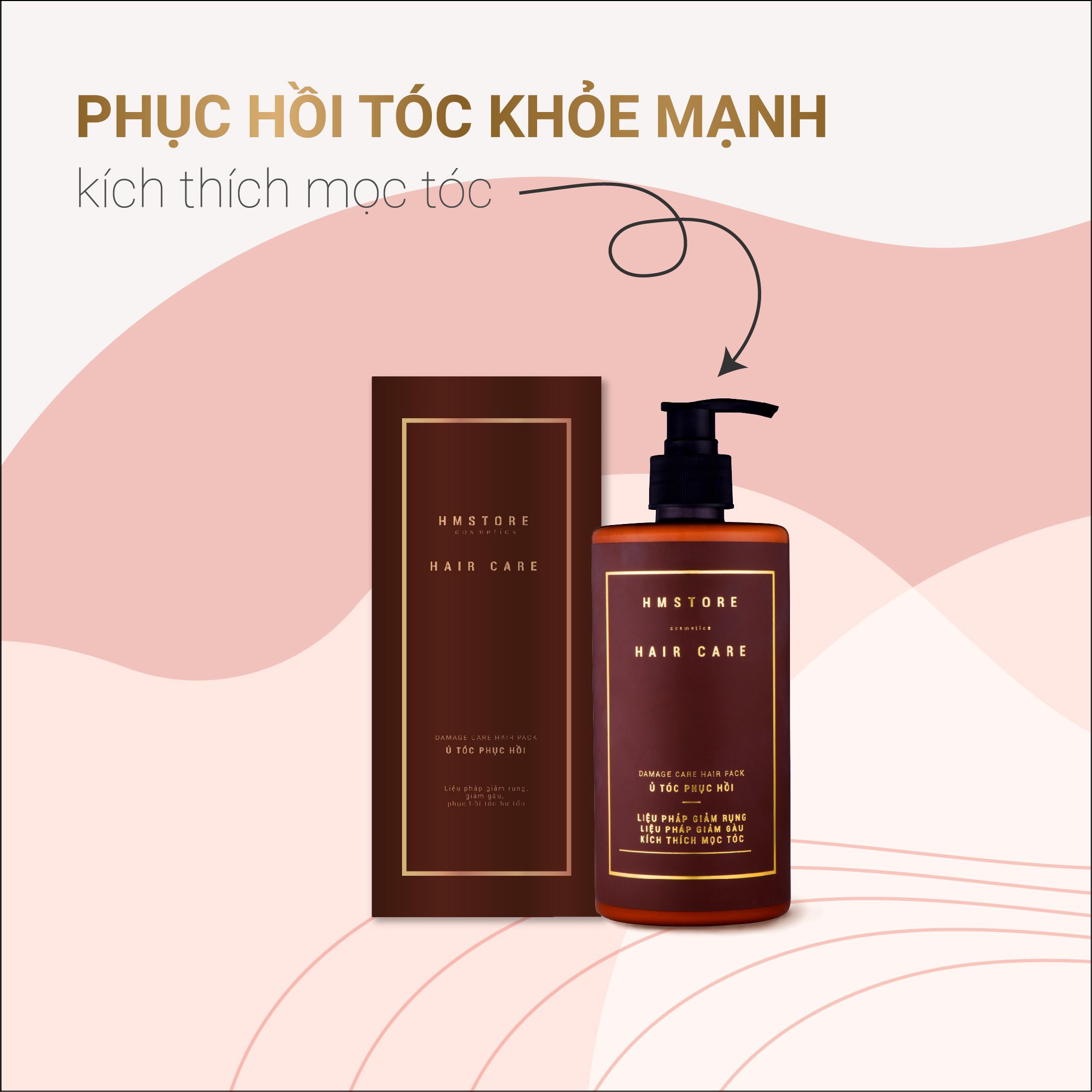 KEM Ủ TÓC PHỤC HỒI HM STORE ( Giảm gãy rụng đến 80%, mềm mượt tóc, ...)