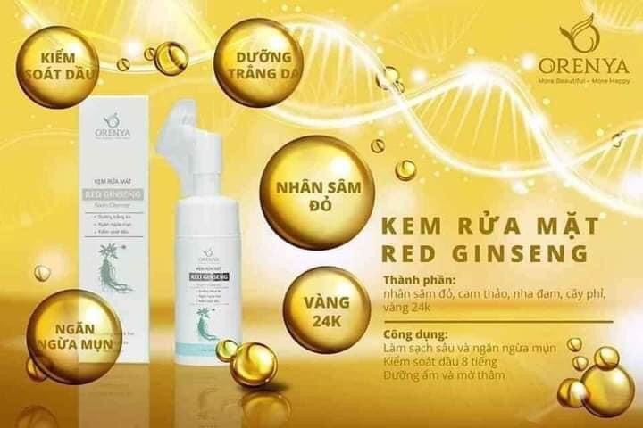 Sữa rửa mặt nhân sâm đỏ Orenya