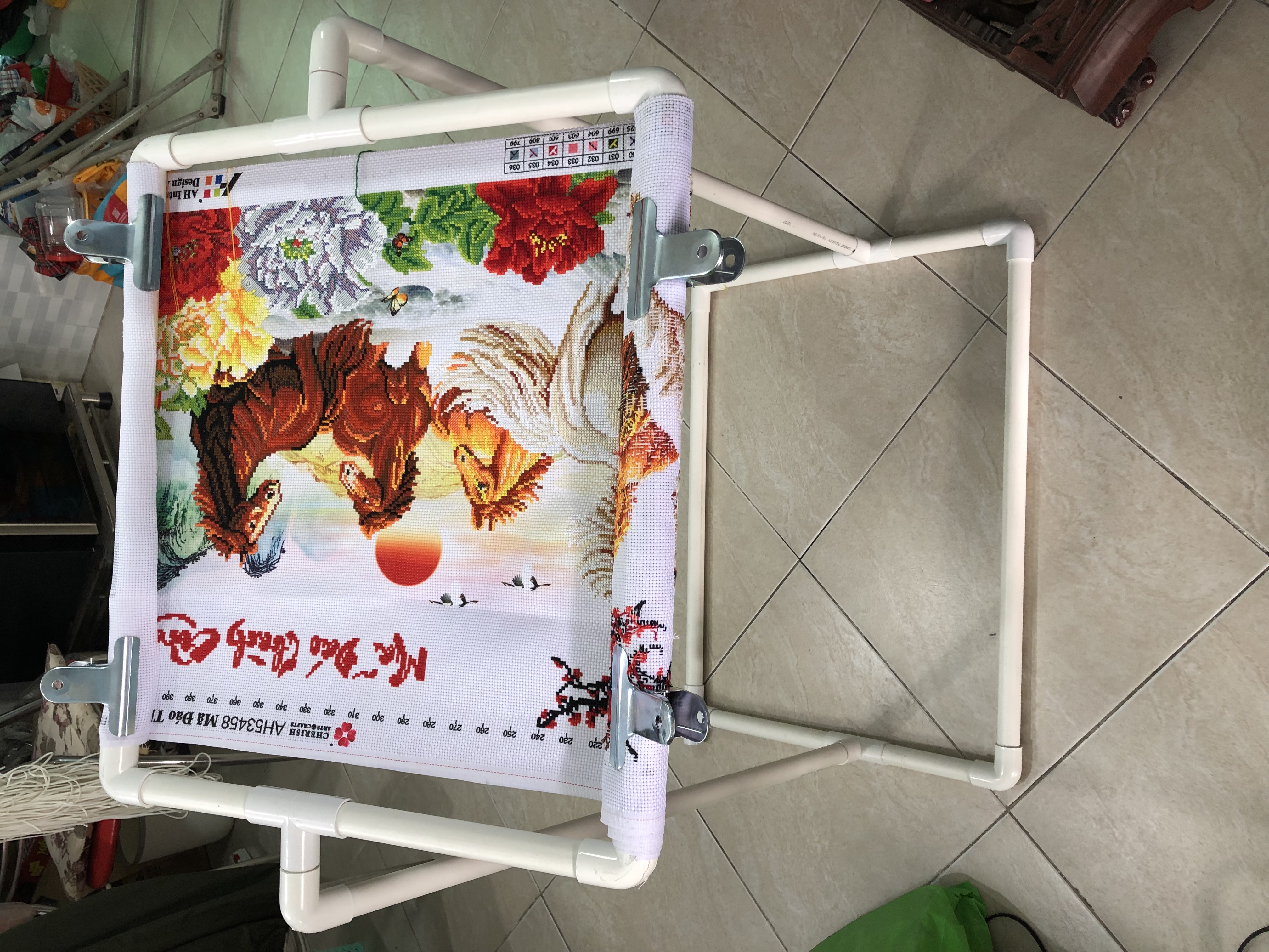 Khung thêu tranh chữ thập Bảo Ngọc