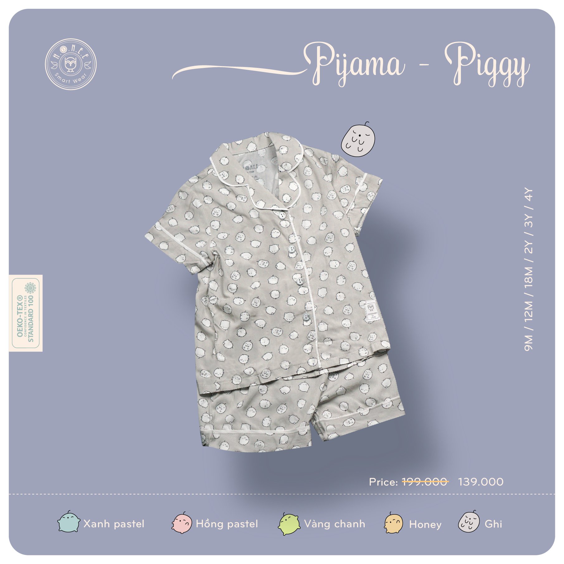 Bộ Pijama HRNEE vải siêu mát cho bé