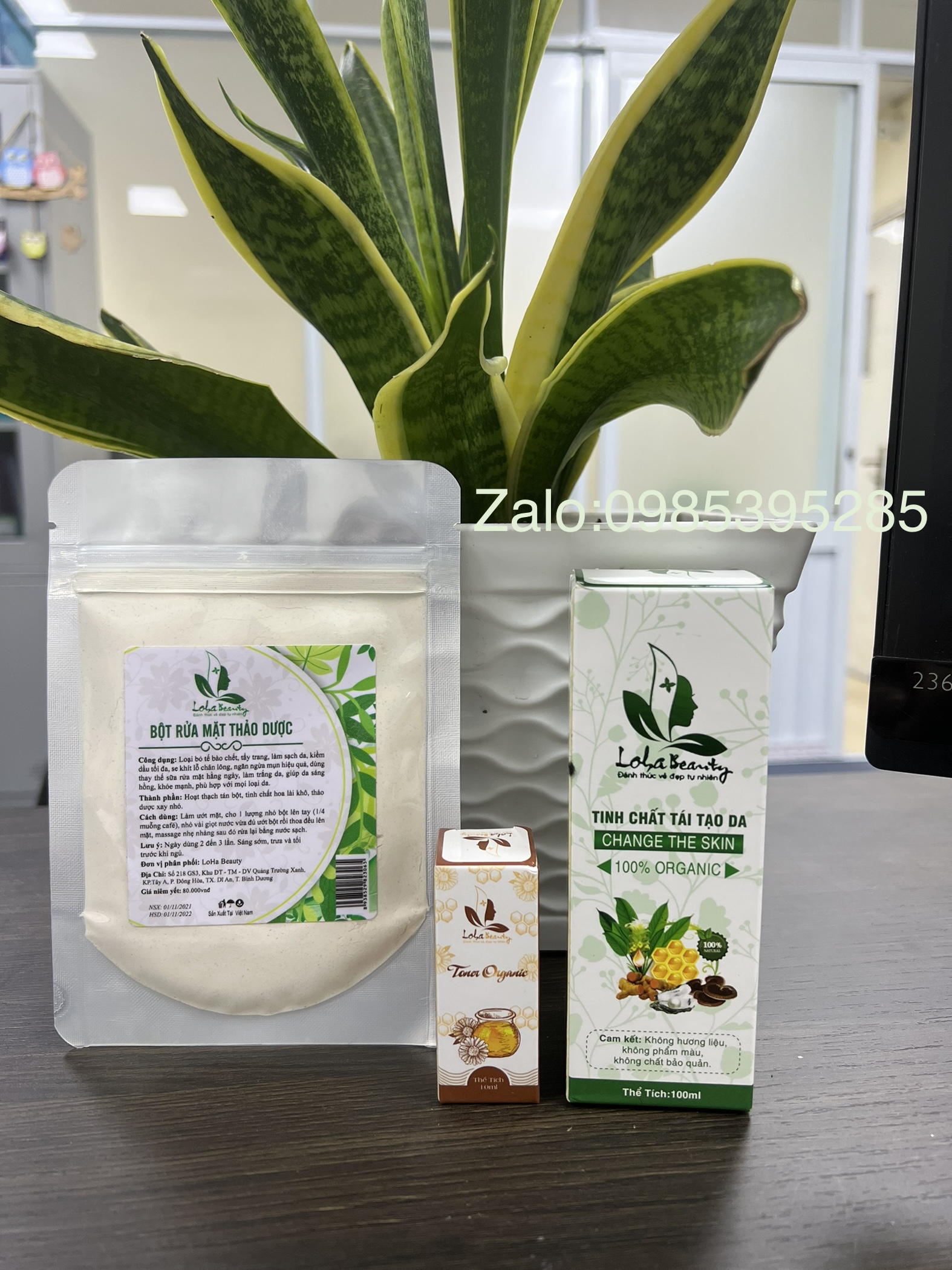 Combo Tinh chất tái tạo da loha 100ml (3 món như hình)