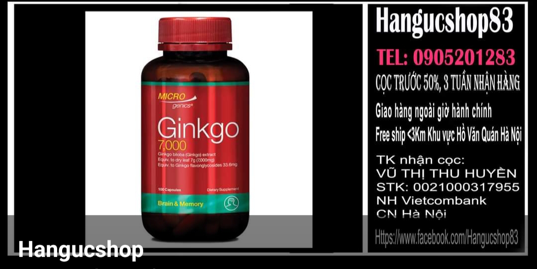 Bổ não của Úc Microgenic Ginkgo 7000 [Hàng chuẩn Úc]