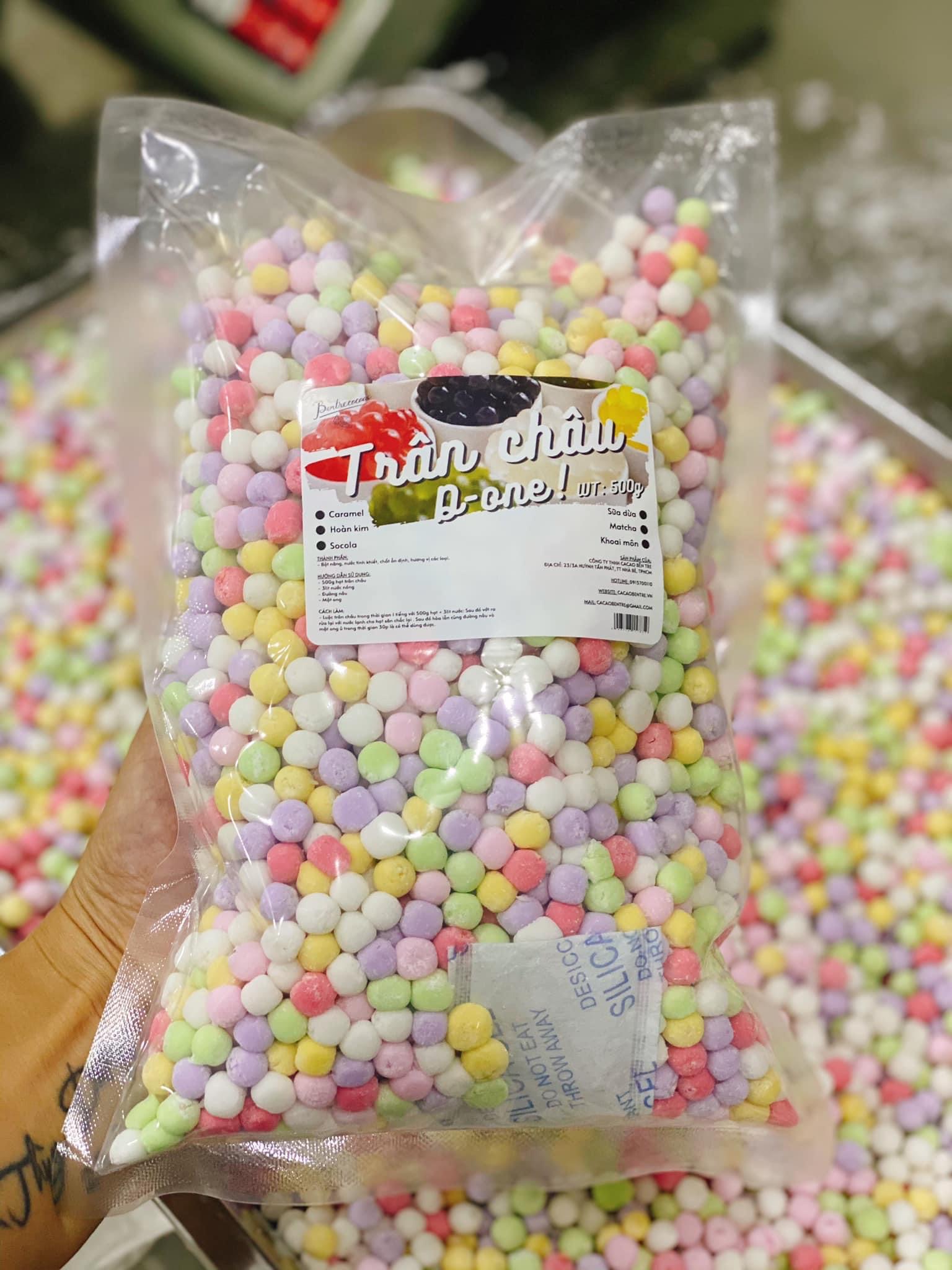 Trân châu cơm dừa ngũ sắc viên hoặc sợi