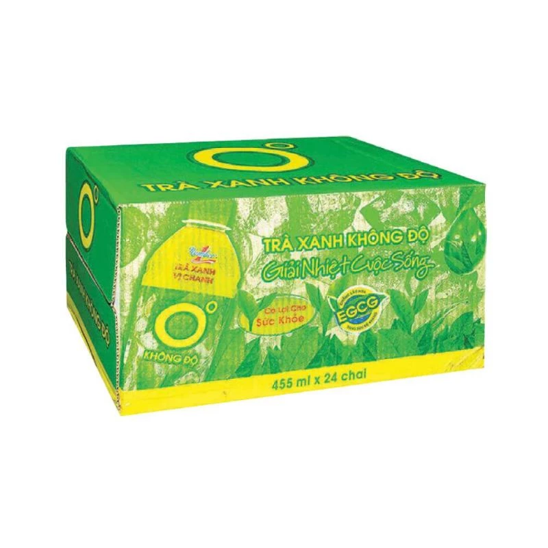 Lốc 6 chai trà xanh 0 độ 455ml
