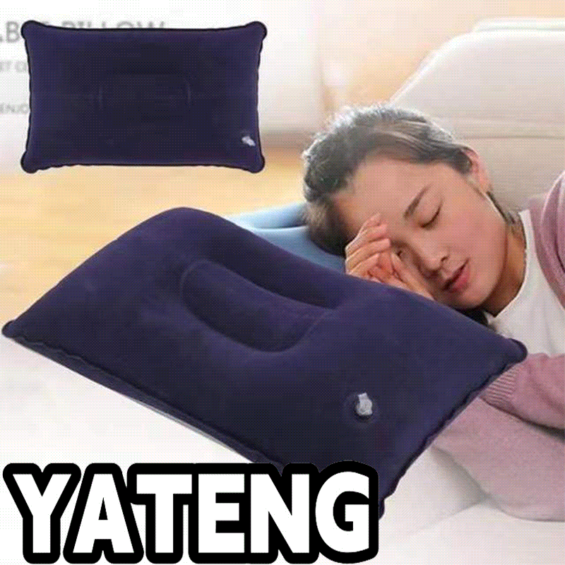 YATENG Inflatable Pillow Portable Rectangular Office Lunch Break Pillow  Travel Pillow Outdoor Camping Blow Pillow