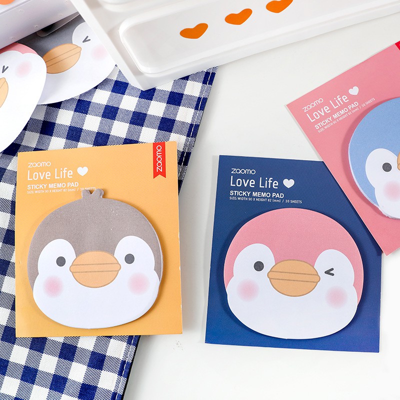 Giấy Note - Giấy Ghi Chú Hình Chim Cánh Cụt (30 Trang)