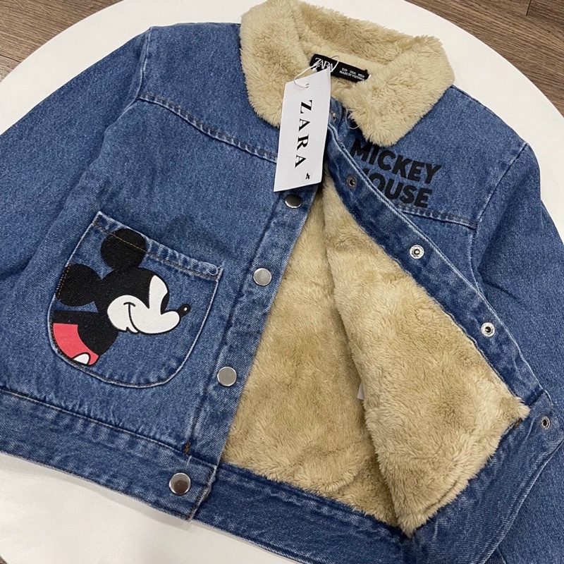 MH ÁO KHOÁC JEAN MICKY LÓT LÔNG CHO BÉ