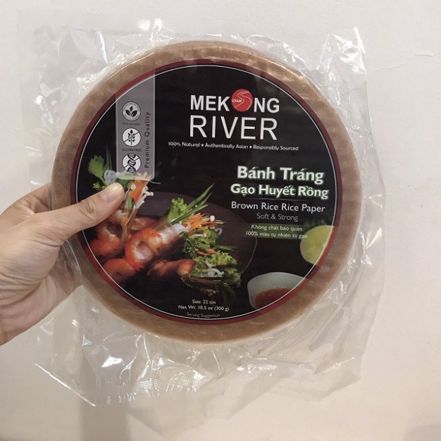 300g Bánh tráng gạo lứt Mekong River 22cm