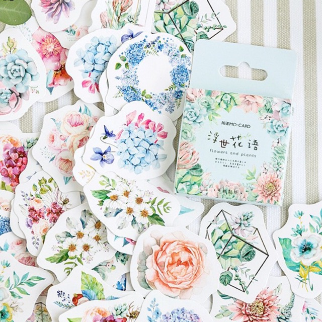 Bộ sticker/ Hình dán Họa Tiết Hoa Độc Đáo (46 Hình)