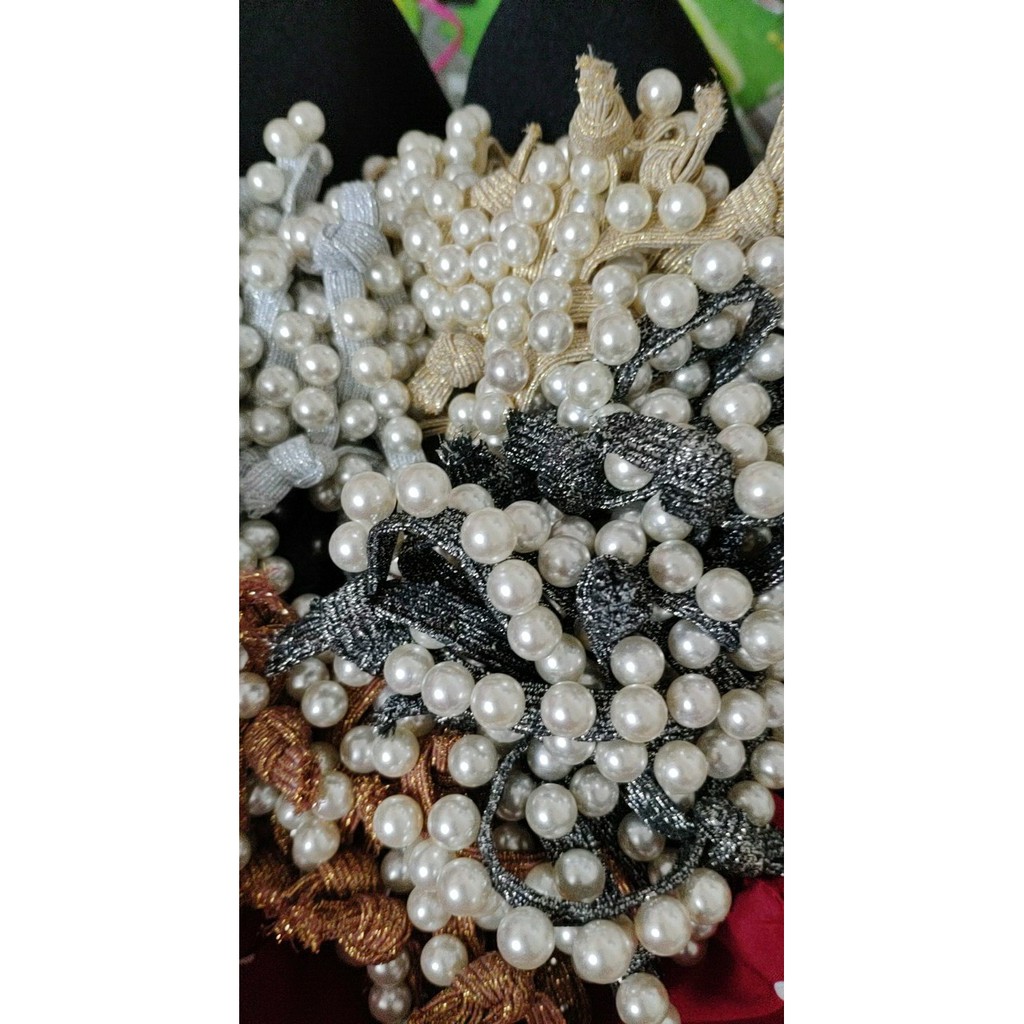 Dây Buộc Tóc Nhũ Đính Hạt Châu