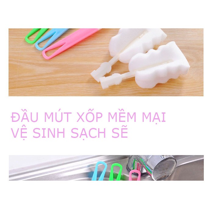 Cây bọt biển cọ rửa ly bình sữa , chai lọ