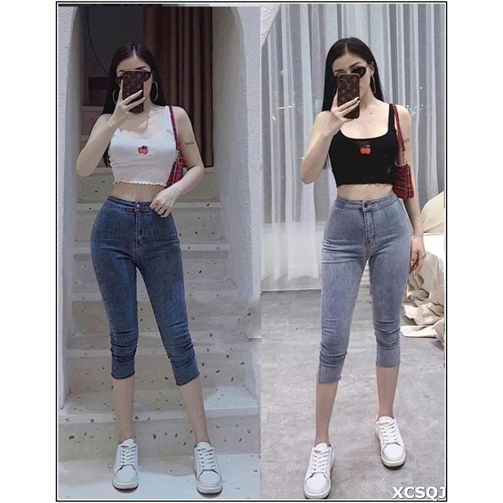 Quần jean nữ lửng không đai siêu đẹp - lỡ-jean01