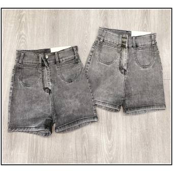Quần SHORT jean nữ siêu hot HAI CÚC HAI TÚI BẦU MÀU XÁM chất giãn tốt -LPELA-7