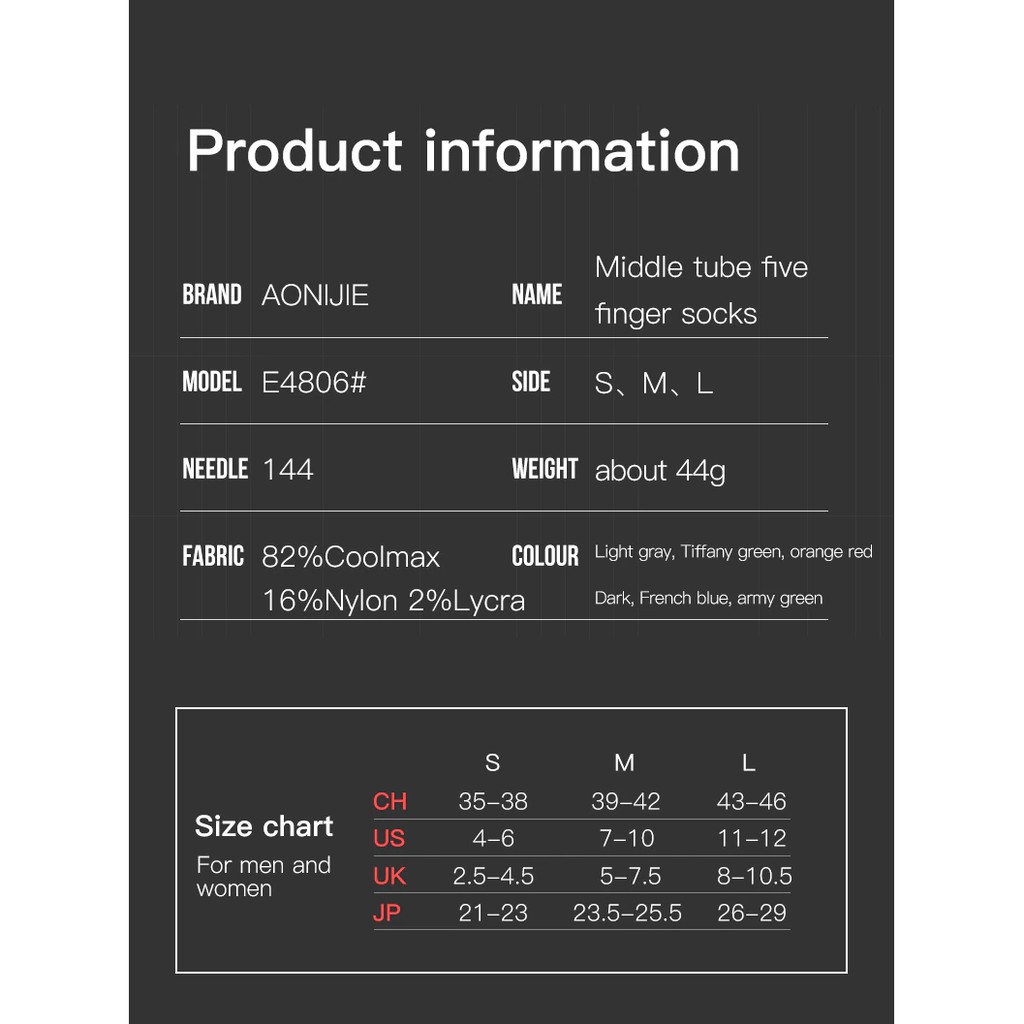 TẤT XỎ NGÓN AONIJIE QUARTER E4806