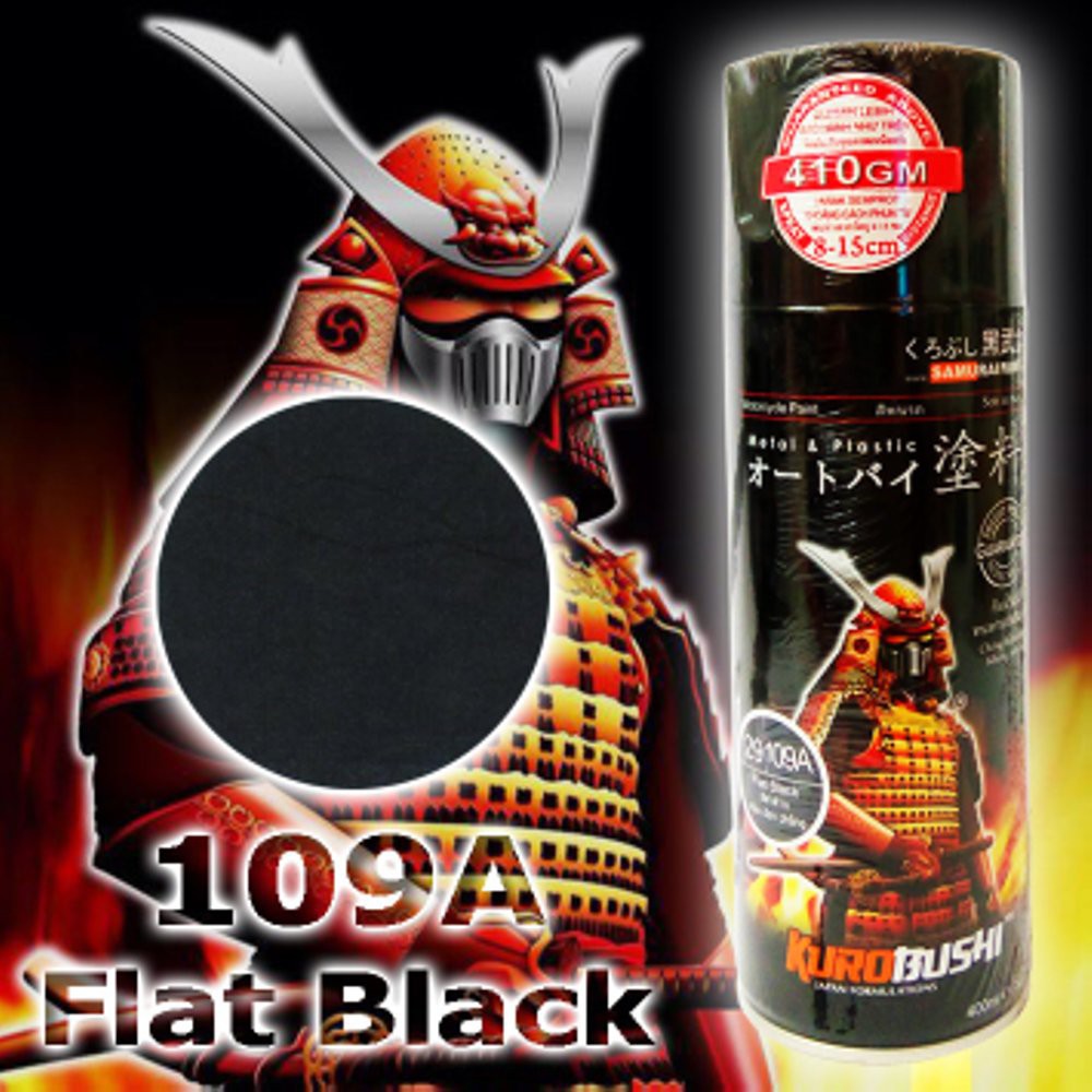 [HCM][Tặng nhám P800] Sơn xịt Samurai 109A đen nhám đen phẳng đen mờ ( Flat Black) 400ml
