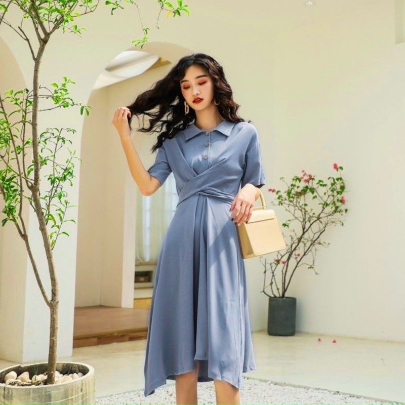 [HCM]Đầm sm chéo dây 3 màu