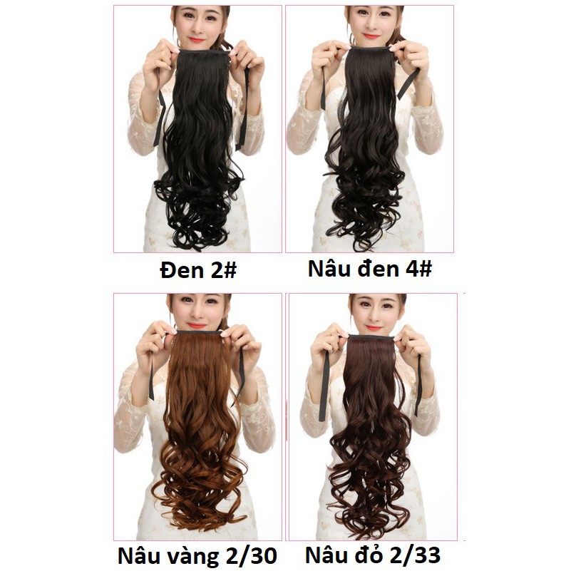 Tóc cột xoăn 50cm C136 😍FREESHIP😍 cột tóc giả nữ, buộc tóc giả, đuôi cột tóc giả xoăn dài, đuôi tóc giả thời trang