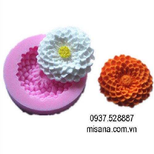 Khuôn silicon 3D hình hoa cúc nhiều cánh nhỏ