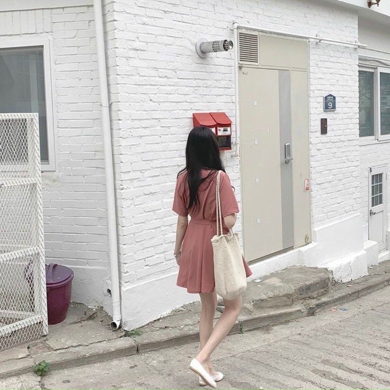 [HCM][Mã FATHANG5 giảm 10K đơn 50K] Đầm đắp tà thắt eo 2 màu