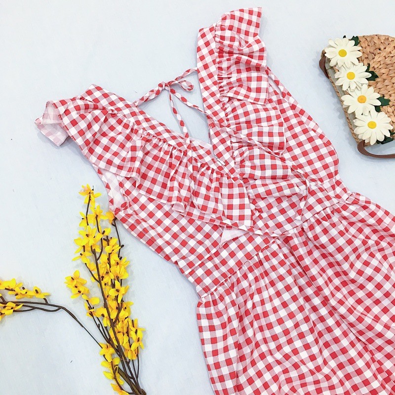 [HCM]Maxi caro đỏ phối bèo (kèm hình thật)