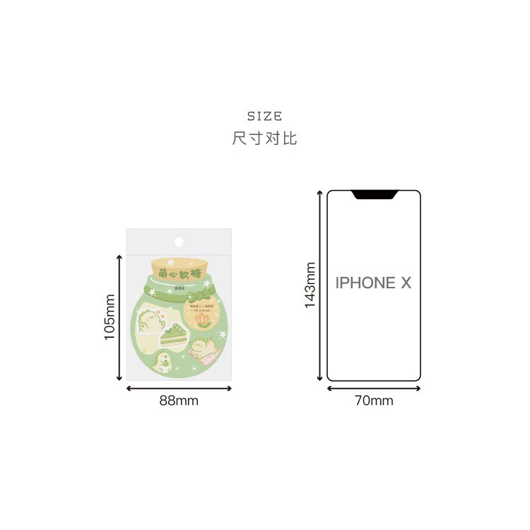 Bộ sticker/ Hình dán Họa Tiết Dễ Thương (45 Hình)
